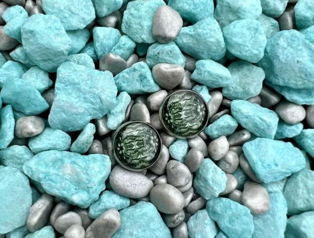 Náušnice - vzor zelený