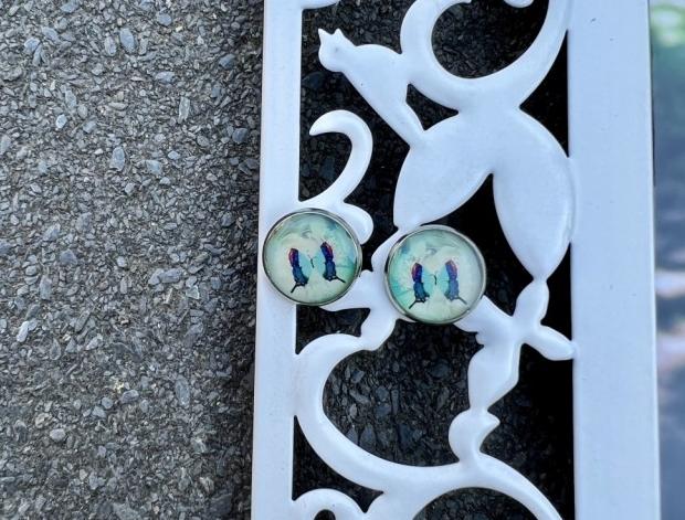 Pecky do uší - motýlci šperk šperky náušnice motýl motýlek bižuterie akce pryskyřice náušničky náušky motýlci výprodej pryskyřicové 