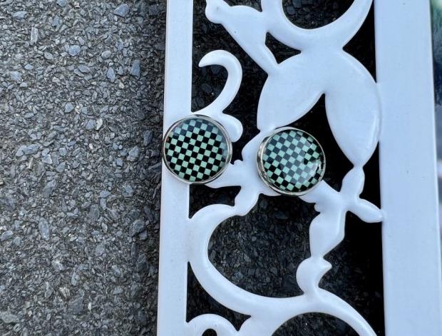 Náušnice - černozelené