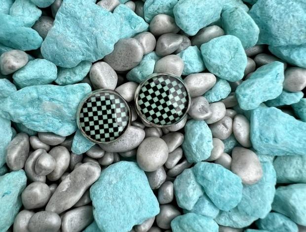 Náušnice - černozelené