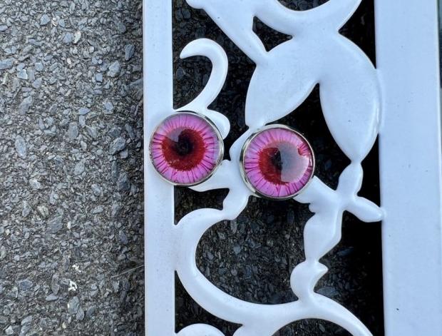 Náušnice - růžová kytka šperk šperky náušnice růžová kytičky kytička kytka bižuterie akce pryskyřice náušničky náušky růžové výprodej pryskyřicové 