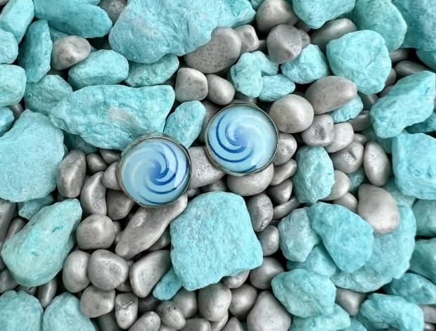 Náušnice - modrá spirála