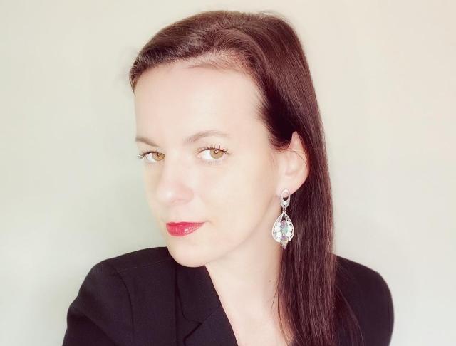 Náušnice - bílo fialkové