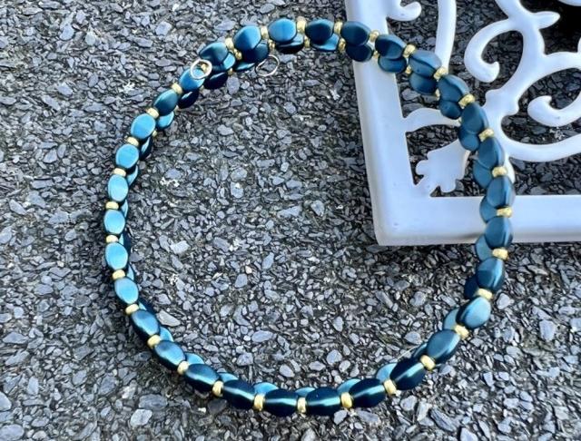 Náramek - tmavý tyrkysový