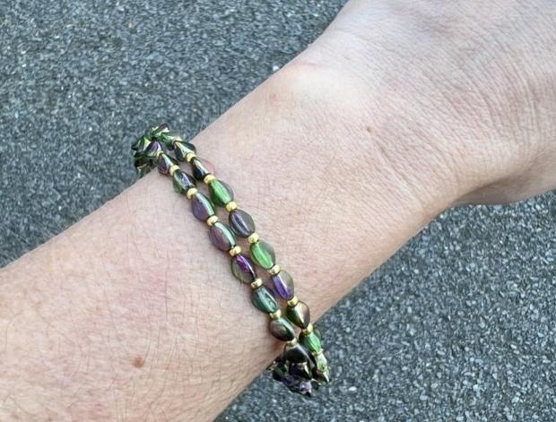 Náramek - zelený duhový