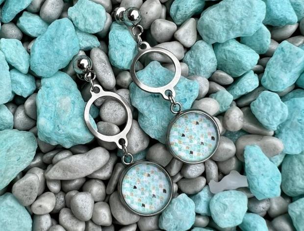 Nerezové náušnice - vzorované