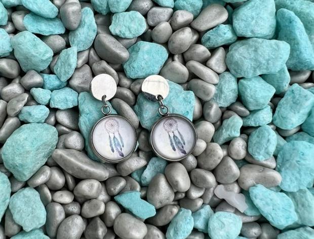 Nerezové náušnice - lapač snů