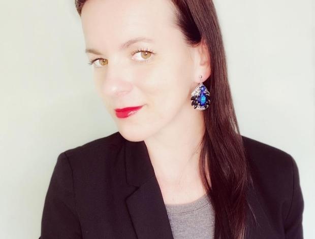 Náušnice - fialovo-černé