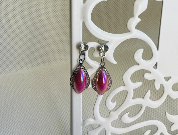 LC mini - růžové perleťové šperk šperky dárek kamínky náušnice růžová luxusní bižuterie luxus náušničky náušky růžové bižuterní crystal bižu mini na ples na svatbu kamínkové svědek 