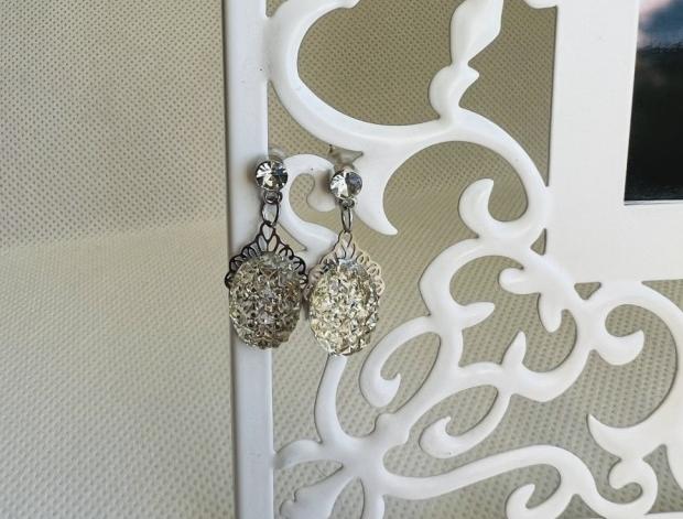 LC mini - stříbrné šperk šperky dárek kamínky náušnice luxusní bižuterie stříbrná luxus náušničky náušky stříbrné bižuterní crystal bižu mini na ples na svatbu kamínkové svědek 