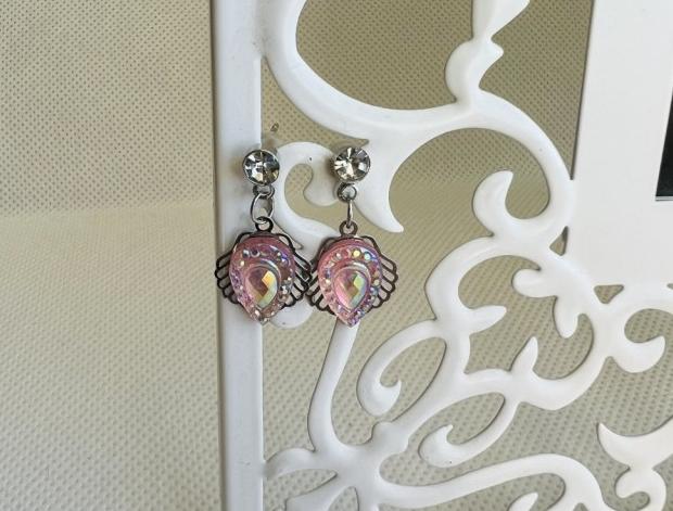 LC mini - mušle růžové šperk šperky dárek kamínky náušnice růžová luxusní bižuterie luxus náušničky náušky růžové bižuterní crystal bižu mini na ples na svatbu kamínkové svědek 