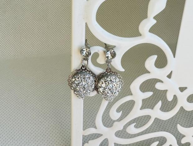 LC mini - mini stříbrné šperk šperky dárek kamínky náušnice luxusní bižuterie stříbrná luxus náušničky náušky stříbrné bižuterní crystal bižu mini na ples na svatbu kamínkové svědek 