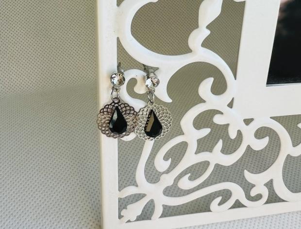 LC mini - černé slzy šperk šperky dárek kamínky náušnice černé luxusní bižuterie luxus náušničky náušky bižuterní crystal bižu mini na ples na svatbu kamínkové svědek 