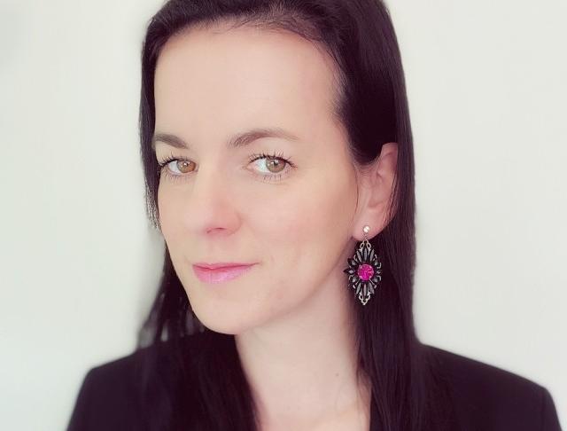 Luxusní crystal - růžovo černé