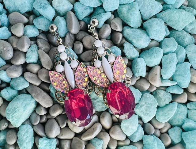 Luxusní crystal - tmavě růžové