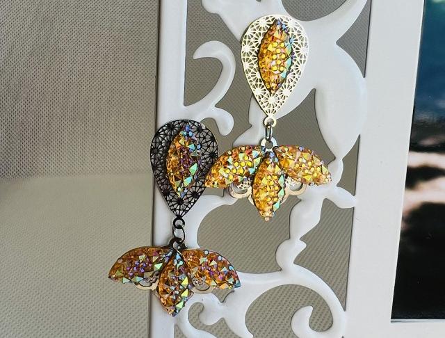 LC střapaté - žluté kamínky náušnice žlutá svatba luxusní bižuterie luxus náušničky náušky svatební ples plesové bižuterní crystal bižu kamínek žluté na ples kamínkové luxury svědek crystals 