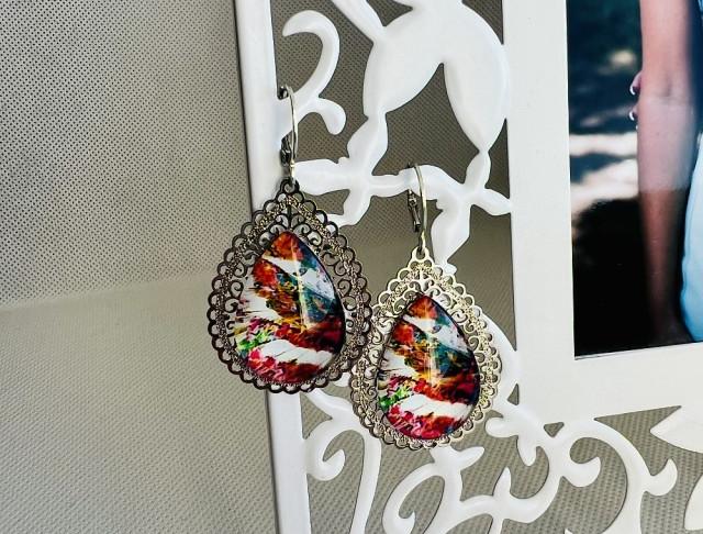 LC jemné - barevné kamínky náušnice barevné svatba luxusní bižuterie luxus náušničky náušky svatební ples plesové bižuterní crystal bižu kamínek na ples kamínkové luxury svědek crystals 