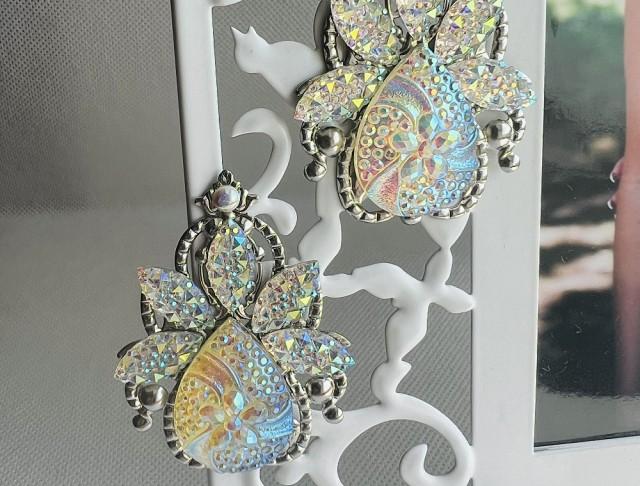 Luxusní crystal-crystal AB náušnice šperk šperky kamínky náušnice elegantní svatba elegance luxusní bižuterie luxus náušničky náušky svatební ples plesové bižuterní crystal bižu kamínek crystal ab na ples na svatbu kamínkové na párty luxury crystals crystalab 