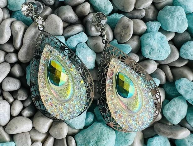 LC kapky - zelenkavé s crystal AB