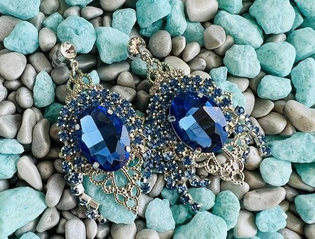 Luxusní crystal - modrý štras