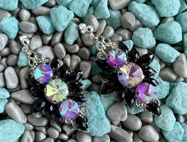 Luxusní crystal - fialkovo černé