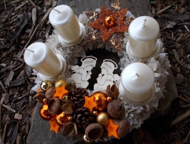 Adventní smetana s mědí advent adventní dekorace vánoce  