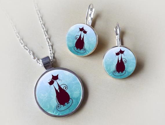 Souprava - náušnice + přívěsek náhrdelník přívěsek náušnice řetízek pryskyřice 