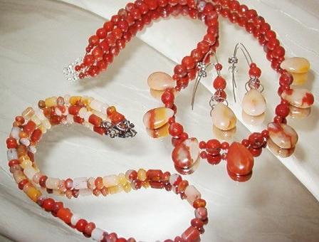 Pánský náhrdelník - Karneol špulky