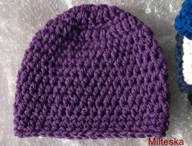 háčkovaná čepice-modrá