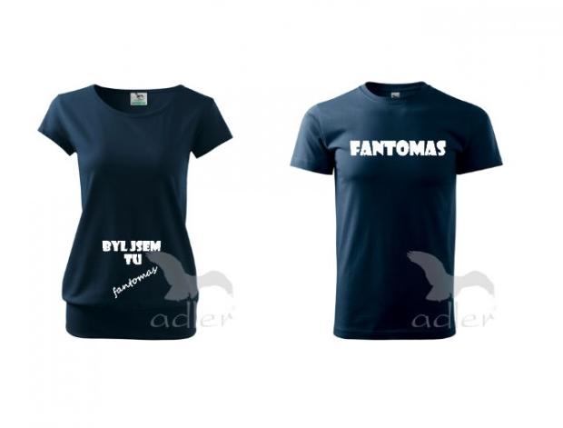 Fantomas triko dítě tričko duo pár těhotenské partnerství bříško těhotenství břicho 