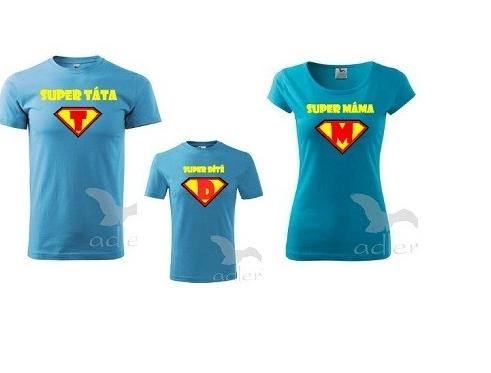 Super rodina (3členná rodina) triko dítě tričko duo pár těhotenské partnerství bříško těhotenství břicho 
