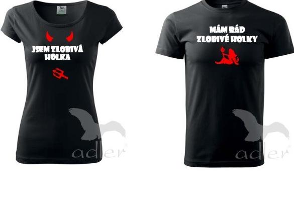 Zlobivá holka triko dítě tričko duo pár těhotenské partnerství bříško těhotenství břicho 