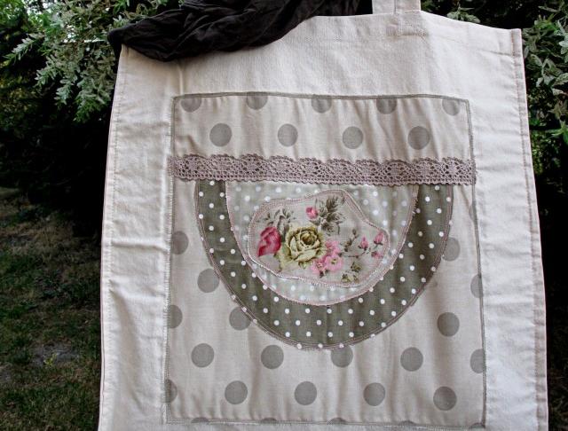 Taška aplikovaná N_1 taška velká kabela handmade objemná original aplikovaná 