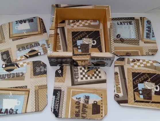 podtácky - káva čaj krabička káva zátiší decoupage kafe grunterka podtácky mocca 