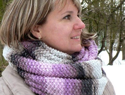 Pletený baret ve sv.hnědé barvě