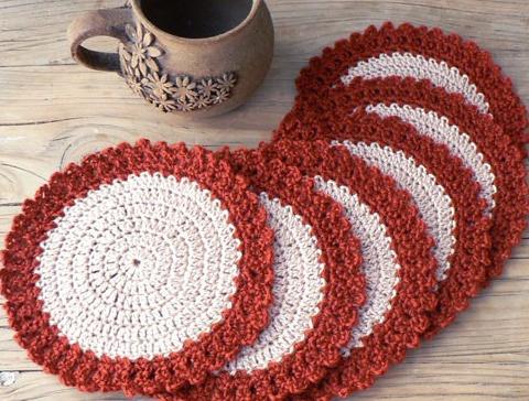 Pletený baret ve sv.hnědé barvě