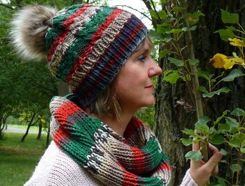 Pletený baret ve sv.hnědé barvě