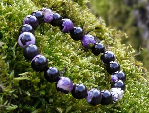 Minerální náramek - magický achát achát náramek dárek elegantní pružný unisex tajemný minerální magický čakry jóga rovnováha magic elastomer 