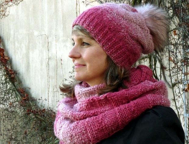 Pletený baret ve sv.hnědé barvě