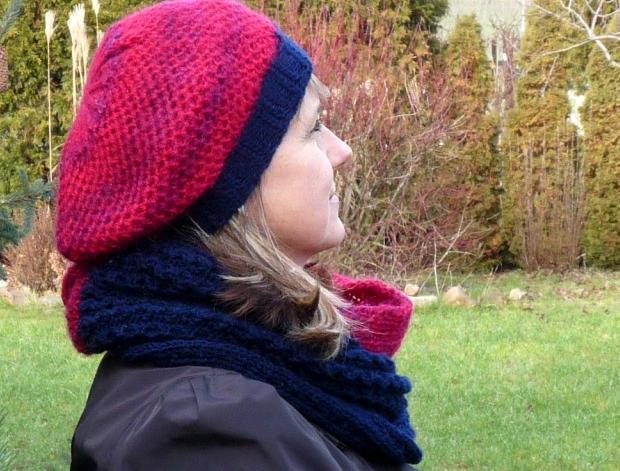 Pletený baret ve sv.hnědé barvě