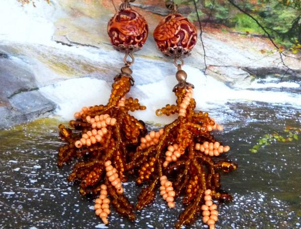 Pletený baret ve sv.hnědé barvě