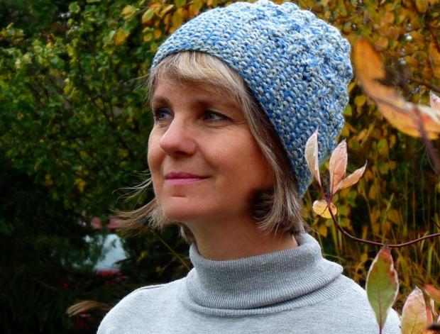 Teplá čepice - bubliny stříbrné kulich zima modrá čepice sportovní šedá zimní třpytivá pletená originál melír čapka handmade bubliny hřejivá teploučká 