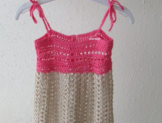 Letní šatičky (bambus) děti bambus růžová holčička holčičí letní přírodní šaty léto háčkované šatičky režná handmade lehoučké splývavé bambusové 