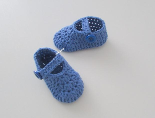 Botičky děti modrá jarní letní bavlna klučičí miminko háčkované akryl kluk botičky celoroční handmade capáčky mimi balerinky džínová klici 