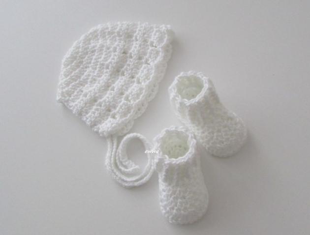 Soupravička pro mimi děti čepička holčička holčičí bílá klučičí souprava focení háčkované akryl kluk soupravička unisex novorozenec porodnice mimi newborn 