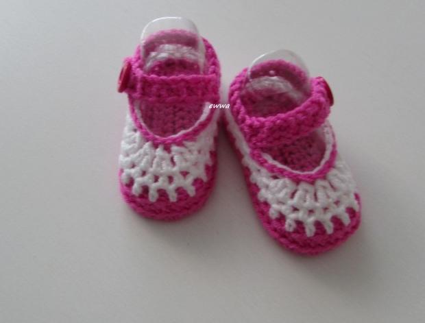 Letní botičky děti růžová holčička holčičí letní bílá háčkování miminko léto háčkované akryl fuchsiová botičky handmade capáčky mimi antipilling 