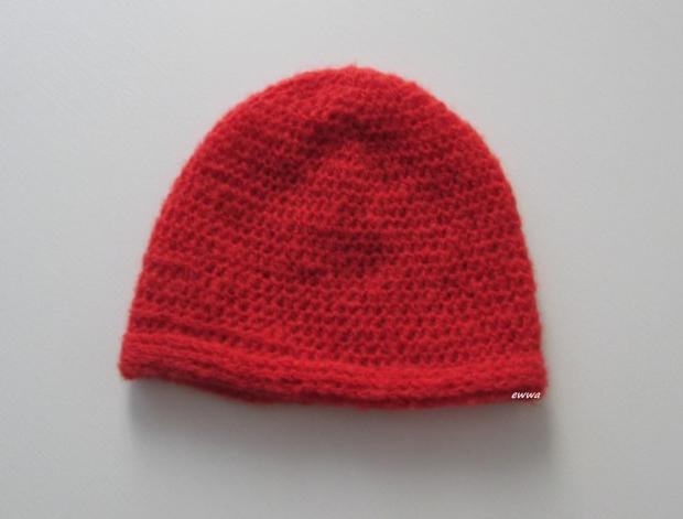 Čepice červená čepice háčkovaná dámská zimní akryl vlna mohér handmade hřejivá polyamid lehoučká 