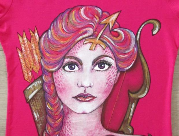 Znamení střelce, na objednávku víla vlasy oči žena slunce znamení zvěrokruh střelec luk rty bohyně zodiac ústa střelkyně šípy 