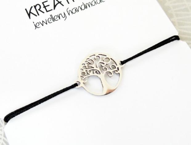 náramek strom života, nerezová ocel náramek zapínání drhání uzlík macrame posuvné šňůrkový 