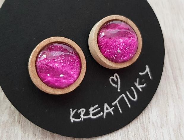 Náušnice pecky v dřevěném lůžku dřevo dřevěné náušnice visací 